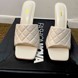White stitch heels size 10
